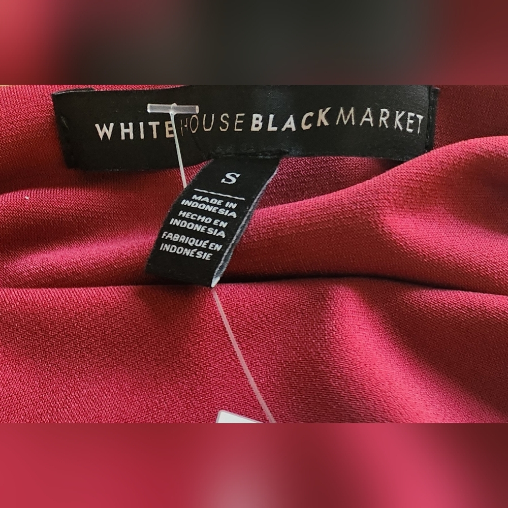 White House Black Market Burgundy Tiered Chiffon Halter Camisole - Picture 6 of 6